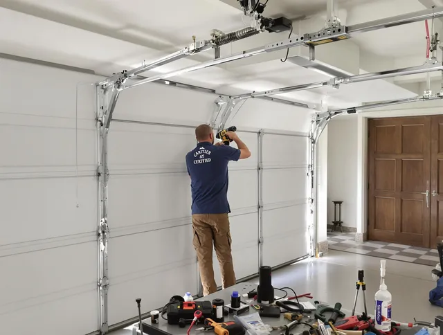 Moreno Valley Garage Door Repair certified technician performing precision garage door repair in Moreno Valley