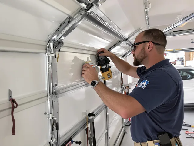 Moreno Valley Garage Door Repair technician quieting a noisy garage door in Moreno Valley