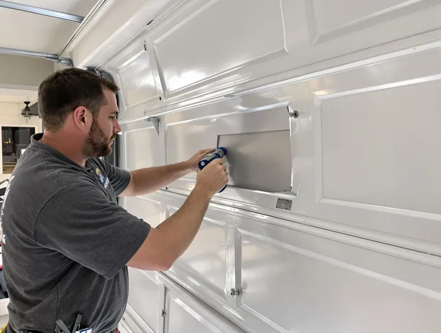Garage door panel repair by Moreno Valley Garage Door Repair in Moreno Valley