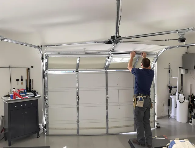 Moreno Valley Garage Door Repair specialist performing precise section replacement on Moreno Valley garage door